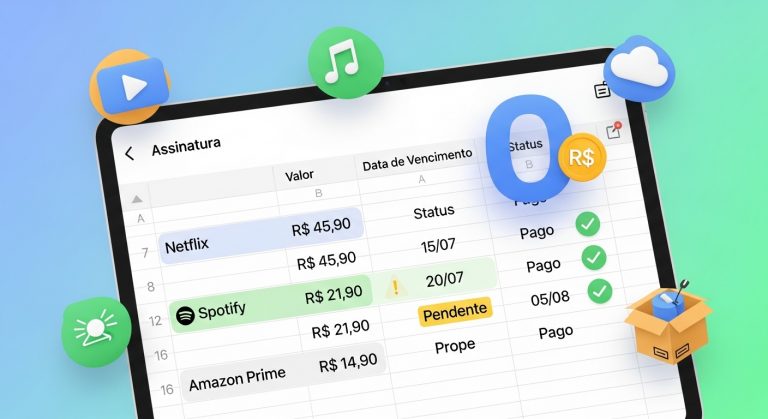 Planilha Gratuita para Controle de Assinaturas Mensais